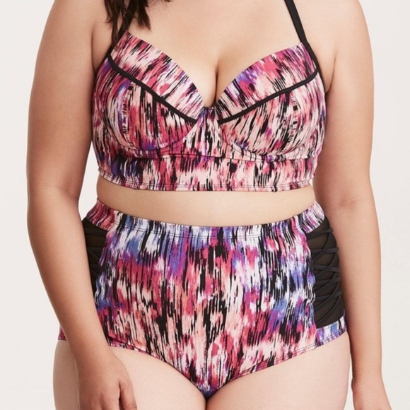 TORRID BIKINI Set 5X SwimSuit Mirage Mesh Strappy - Picture 2 of 6